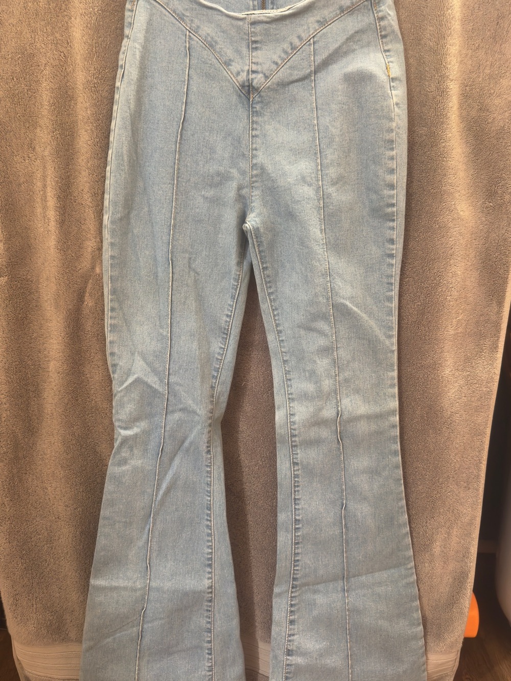 SHEIN Light Blue High-Waist Flare Jeans